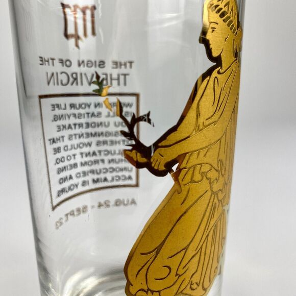 VTG MCM Anchor Hocking Zodiac Highball Tumbler Glass Virgo Astrology 1960s - Picture 2 of 8